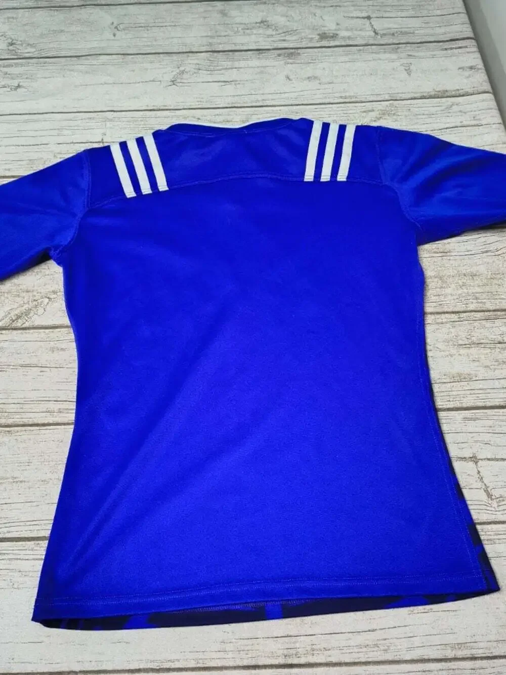 Adidas New Zealand All Blacks Rugby Training Jersey Blue Graphic Mens Small AIG